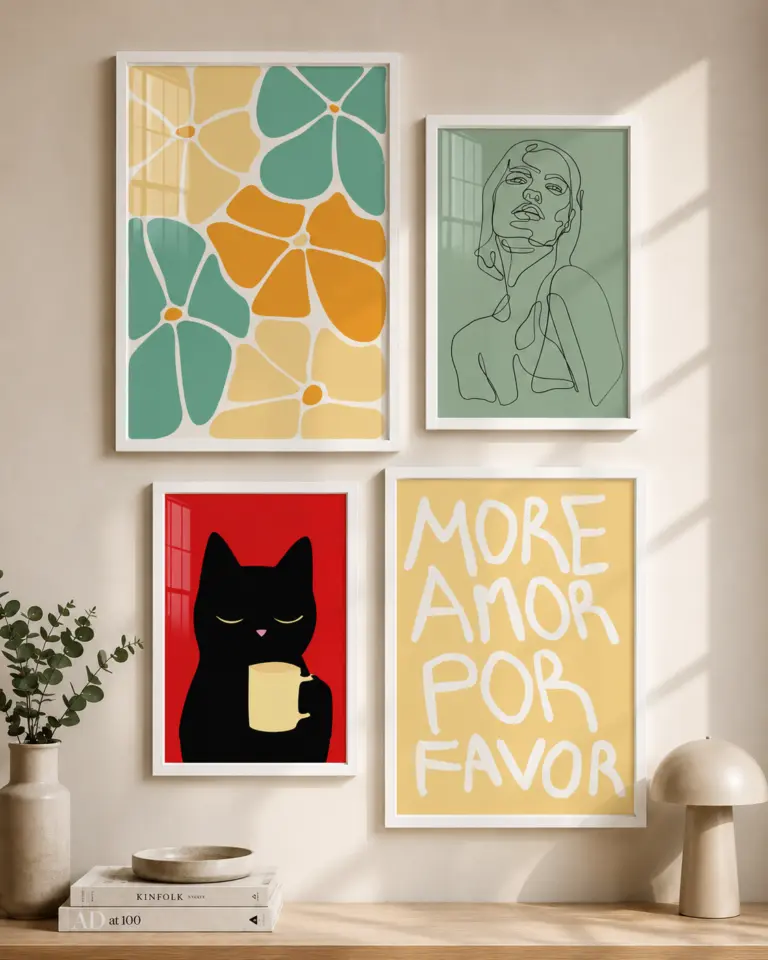 4'lü Color Therapy Poster Set — duvar posteri