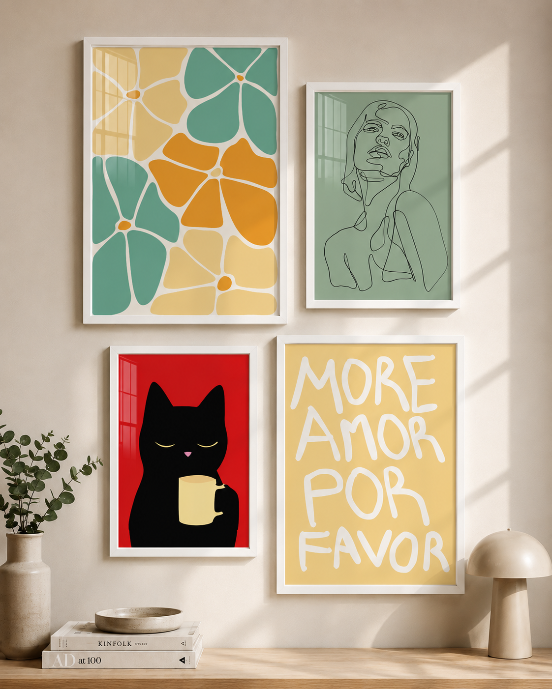 4’lü Color Therapy Poster Set — premium glossy duvar posteri