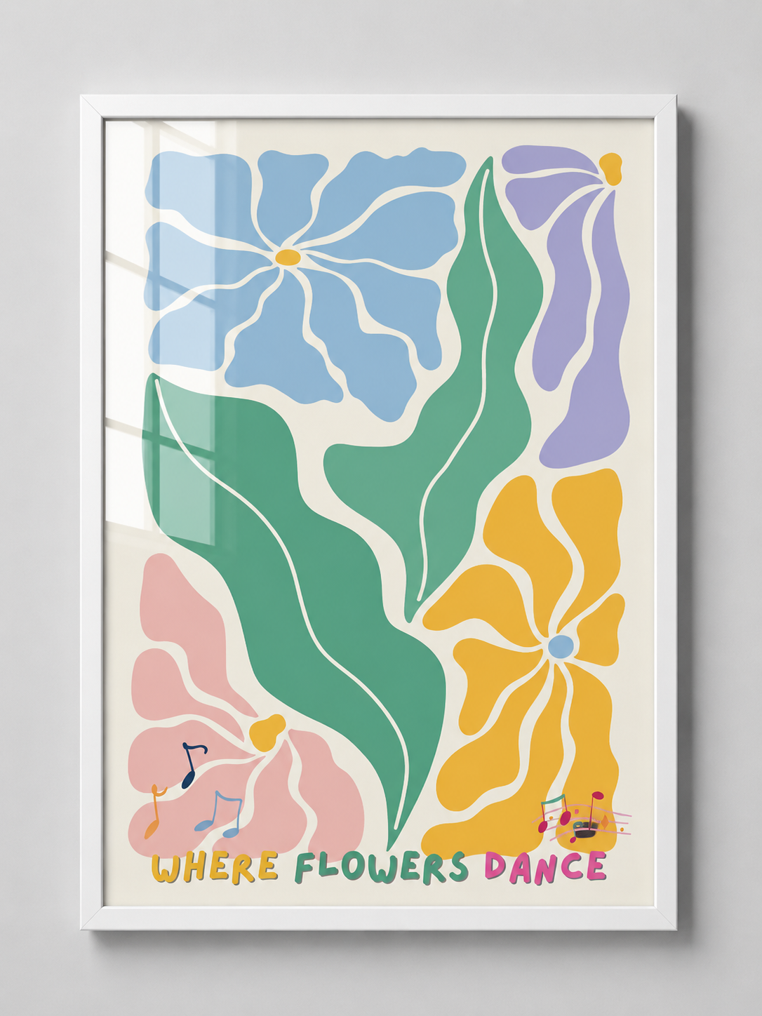 Where flowers Dance — premium glossy duvar posteri