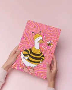 Bee Happy — Arı Kazaklı Ördek — Dopamine Decor Studio poster