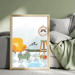 Yaramaz Kedi Öğle Uykusunda — Dopamine Decor Studio poster