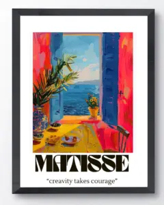 Matisse — Creativity Takes Courage — Dopamine Decor Studio poster
