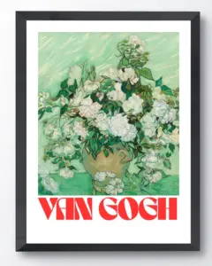 Van Gogh — Beyaz Güller — Dopamine Decor Studio poster
