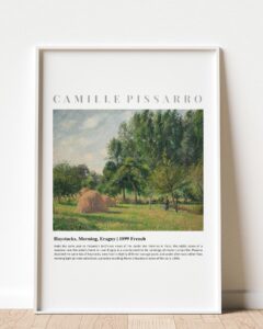 Pissarro — Haystacks, Morning — Dopamine Decor Studio poster
