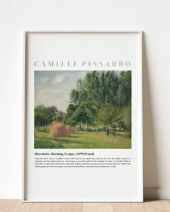 Pissarro — Haystacks, Morning — Dopamine Decor Studio poster
