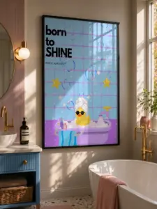 Born to Shine — Banyo Ördeği — Dopamine Decor Studio poster
