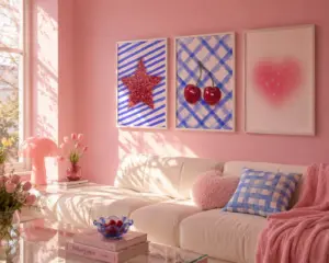 Dopamin Üçlüsü: Yıldız, Kiraz, Kalp — Dopamine Decor Studio poster