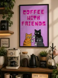 Coffee with Friends — Dopamine Decor Studio poster