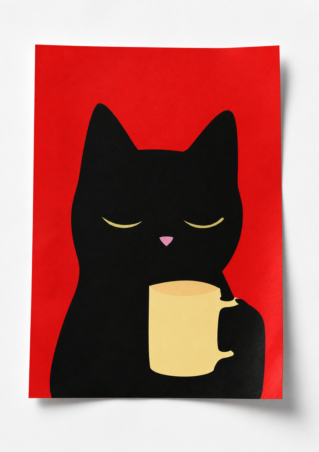 relax cat poster — premium satin fotoğraf kağıdı duvar posteri