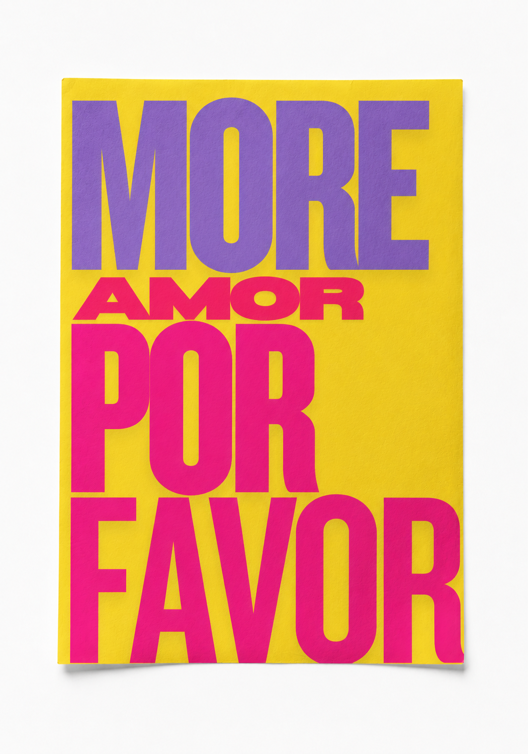 mor amor por favor 2 poster — premium satin fotoğraf kağıdı duvar posteri
