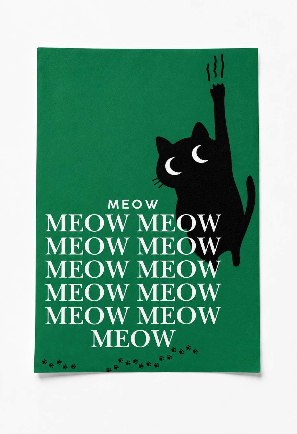 meow meow poster — premium satin fotoğraf kağıdı duvar posteri