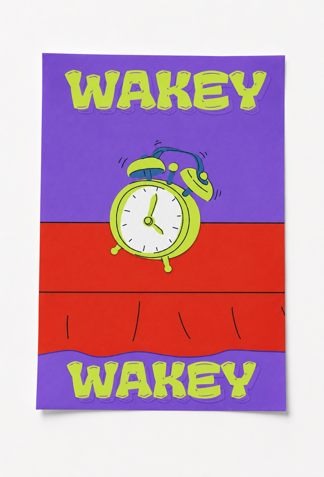 wakey wakey poster — premium satin fotoğraf kağıdı duvar posteri