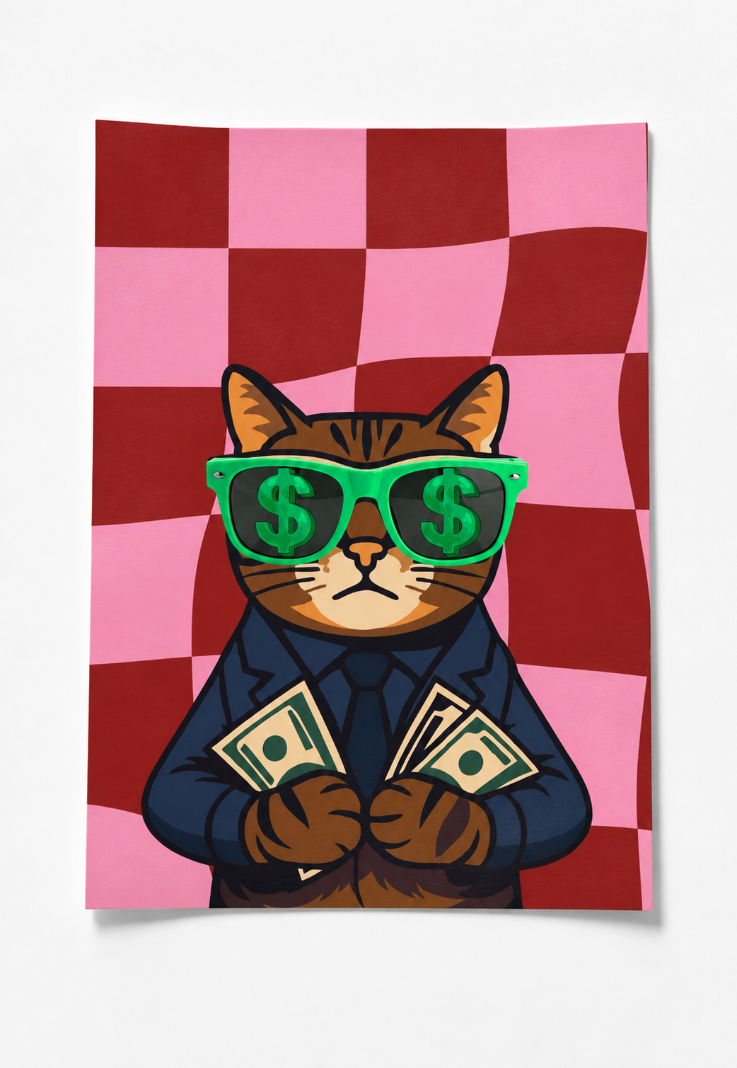 rich cat poster — premium satin fotoğraf kağıdı duvar posteri