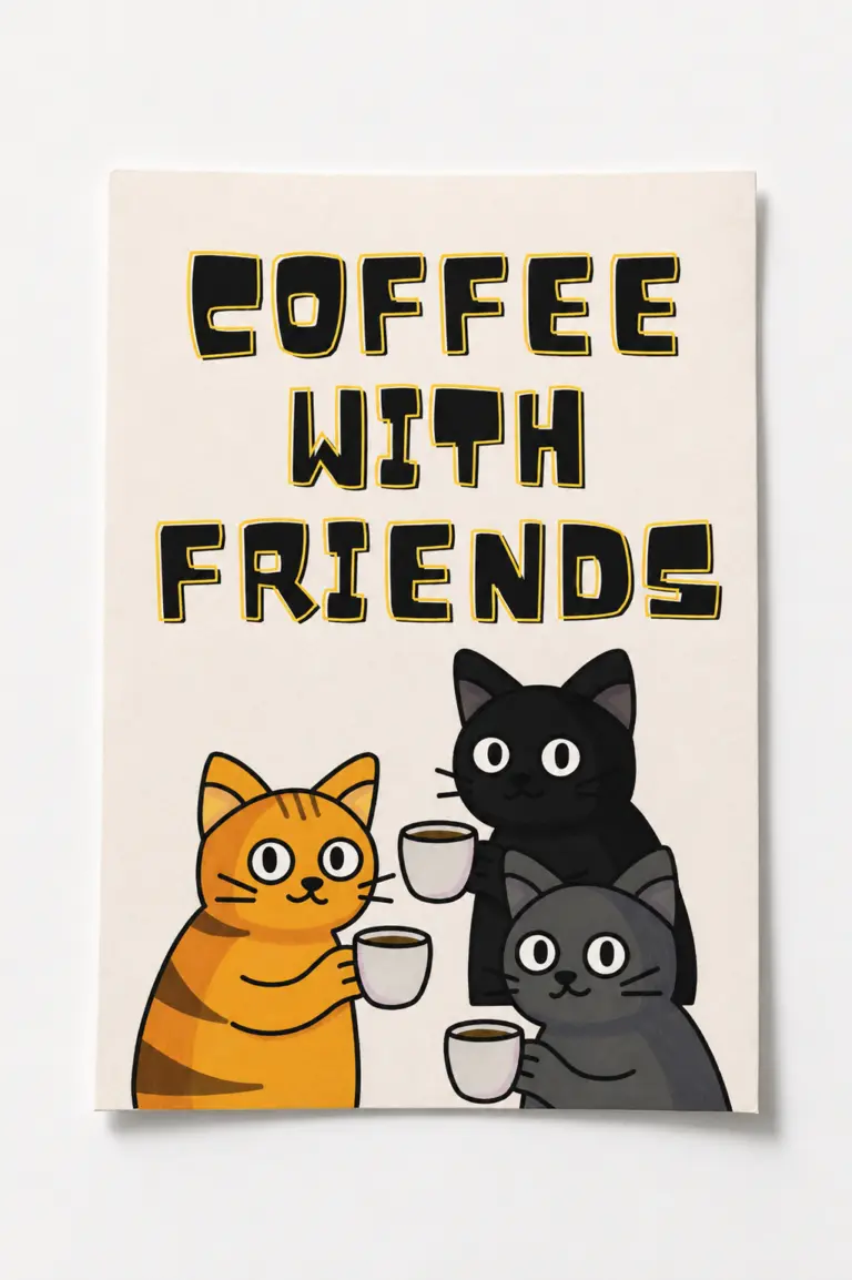 coffee with friends poster — duvar posteri