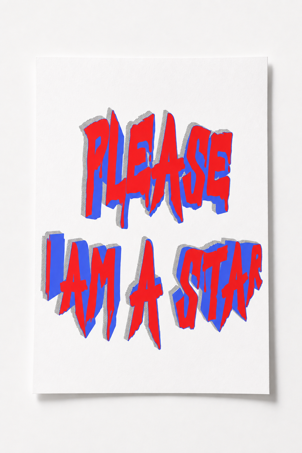 please, I am a star poster — premium satin fotoğraf kağıdı duvar posteri