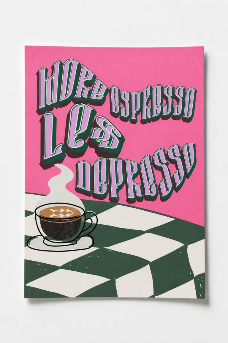 more espresso less depresso — duvar posteri