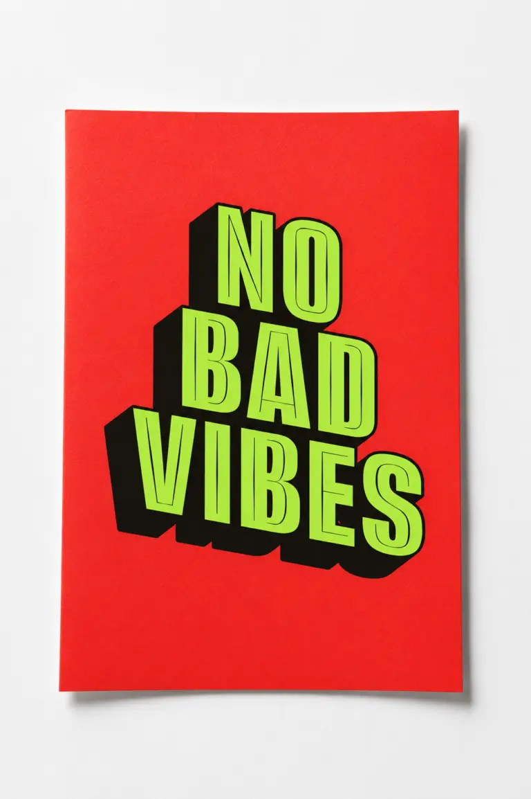 no bad vibes poster — duvar posteri