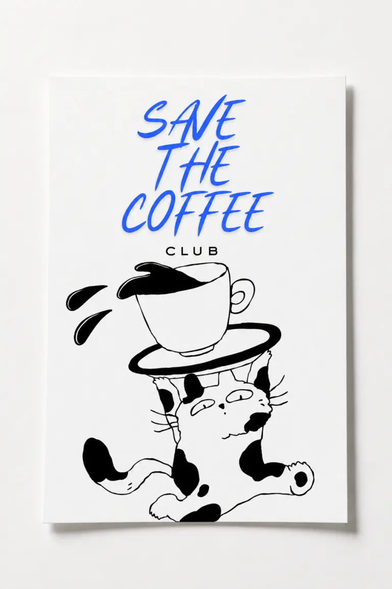 save the coffee club poster — duvar posteri