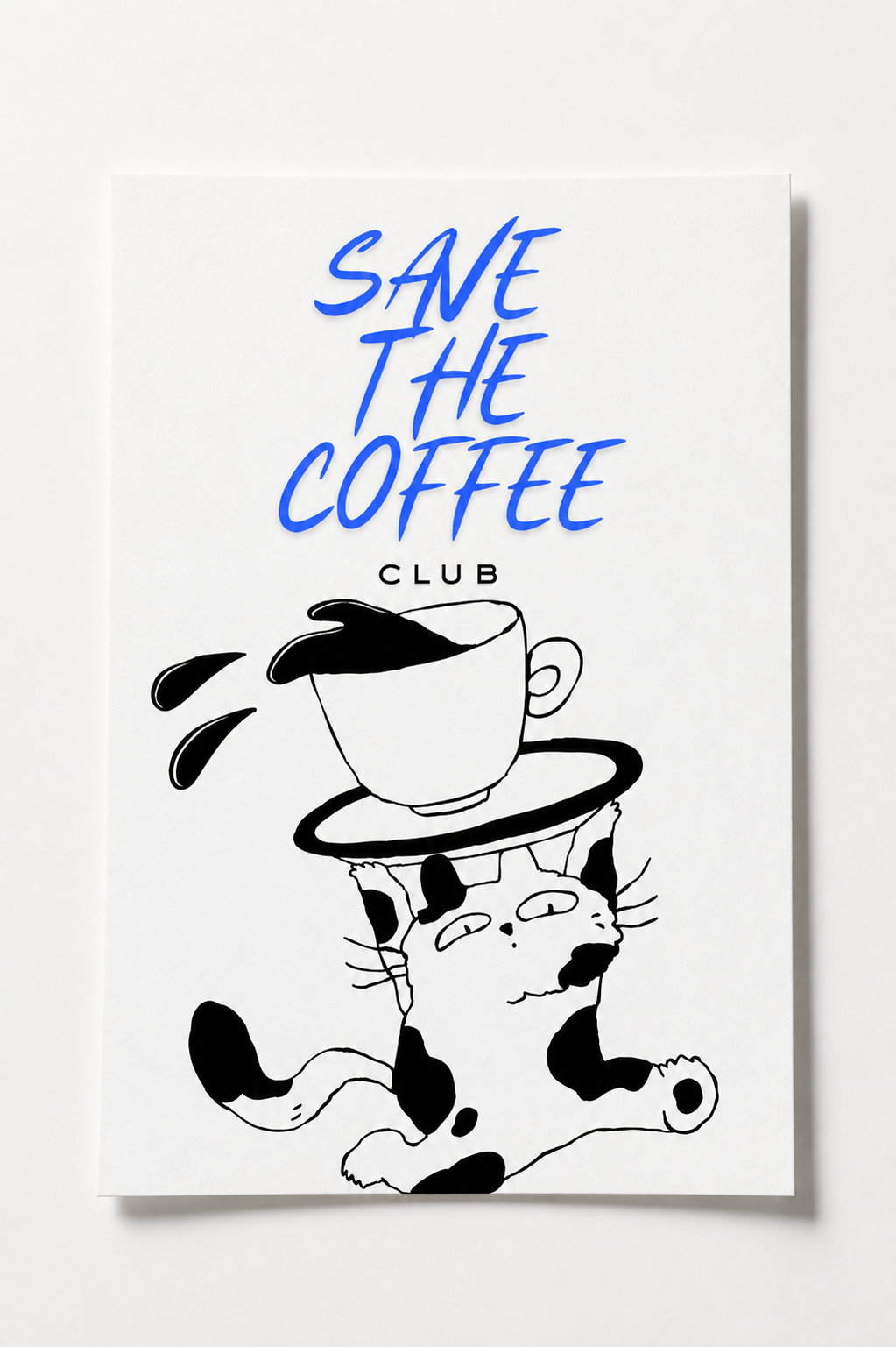 save the coffee club poster — premium satin fotoğraf kağıdı duvar posteri