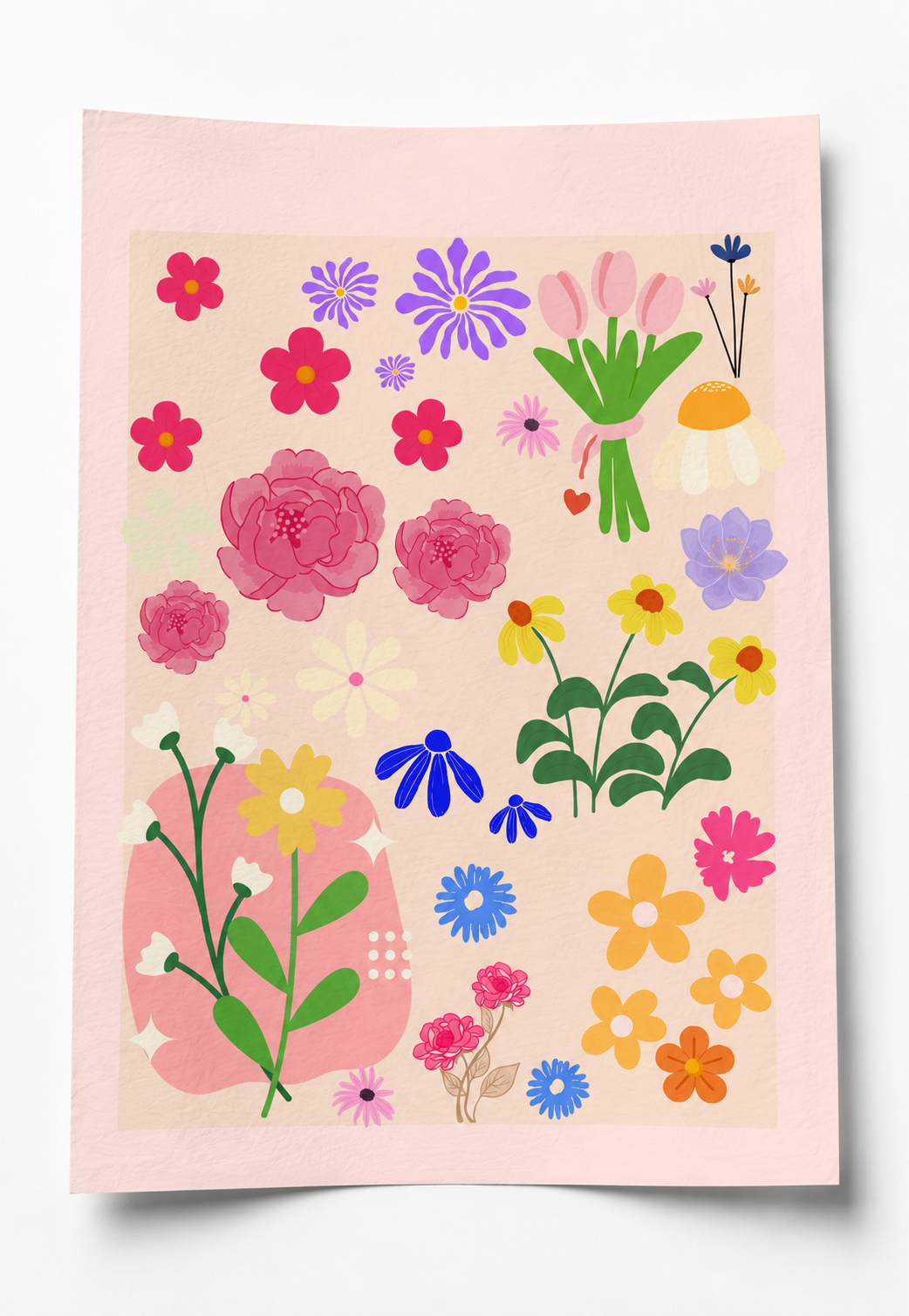 flower garden – 1 poster — premium satin fotoğraf kağıdı duvar posteri