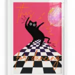 this kitchen is for dancing (cat) poster — görsel 2