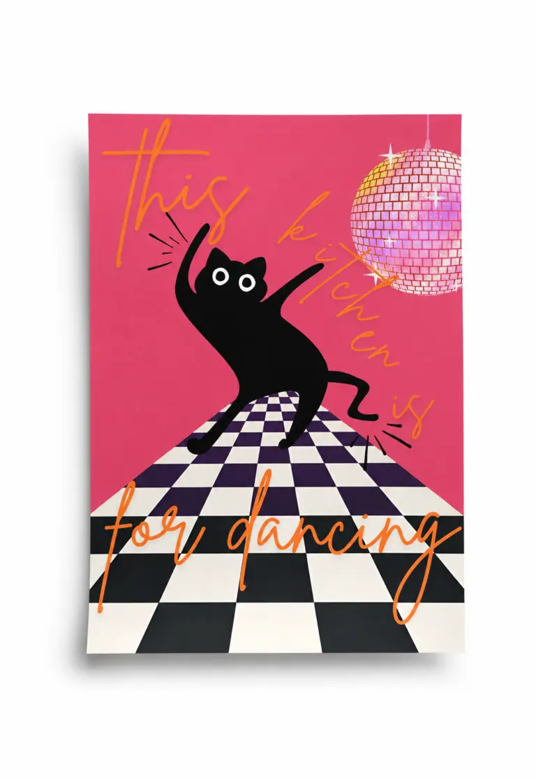 this kitchen is for dancing (cat) poster — duvar posteri