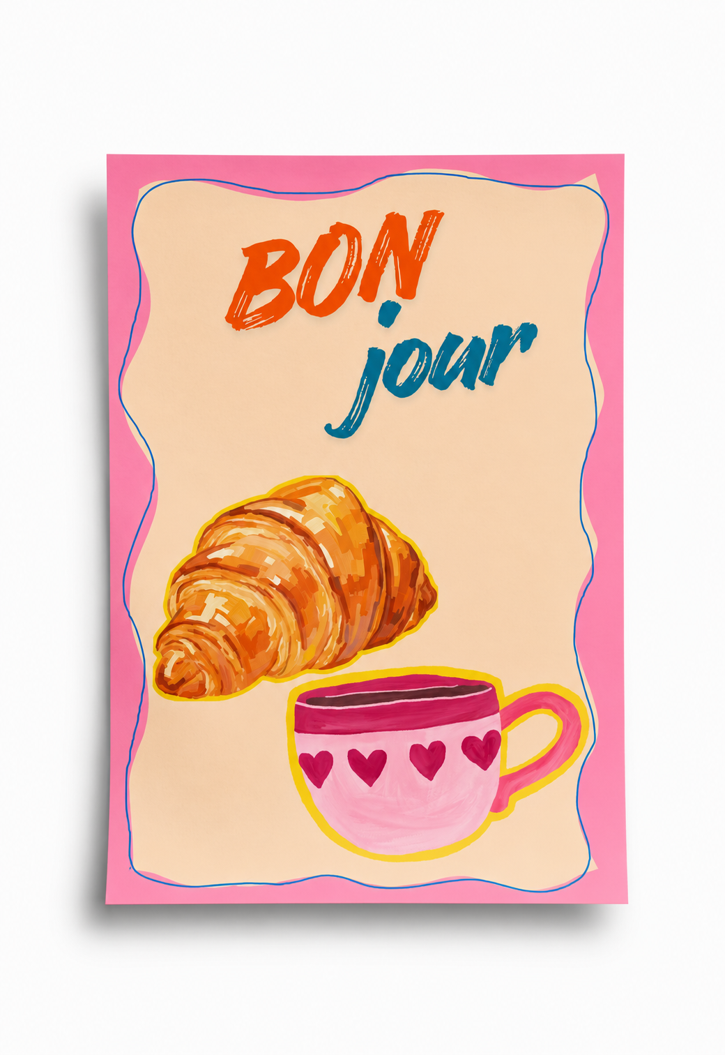 bonjour poster — premium satin fotoğraf kağıdı duvar posteri