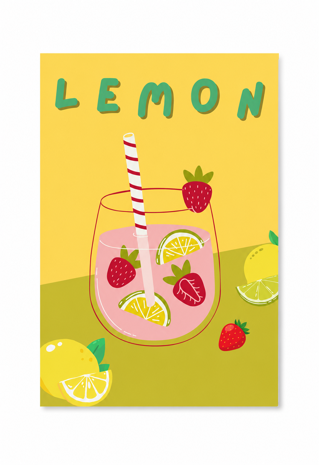 Lemon juice poster — premium satin fotoğraf kağıdı duvar posteri